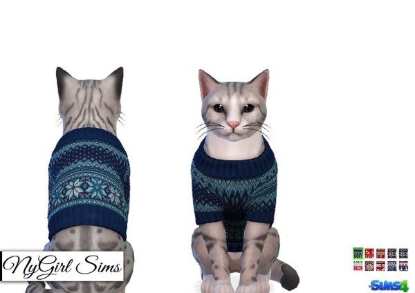 NY Girl Sims: Cats Knitted Holiday Sweater