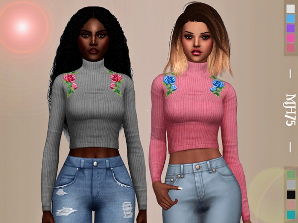  The Sims Resource: Boohoo Rose Tops by Margeh 75