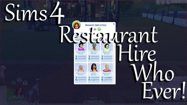  Mod The Sims: Restaurant Hire Who Ever! by PolarBearSims