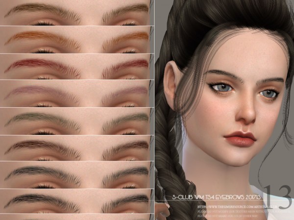  The Sims Resource: Eyebrows F 201713 by  S Club