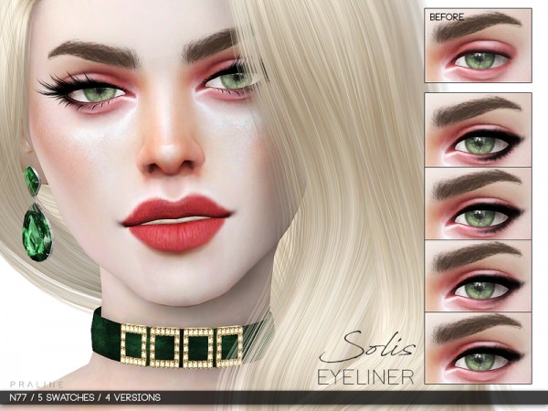  The Sims Resource: Solis Eyeliner N77 by Pralinesims