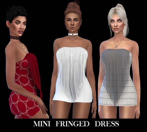  Leo 4 Sims: Mini fringed dress recolored