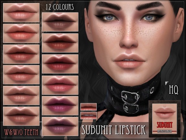  The Sims Resource: Subunit Lipstick by RemusSirion