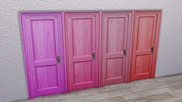  La Luna Rossa Sims: Simple Two Panel Door Colored