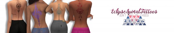  Simsworkshop: Eclipse Spinal Tattoos by EnticingSims
