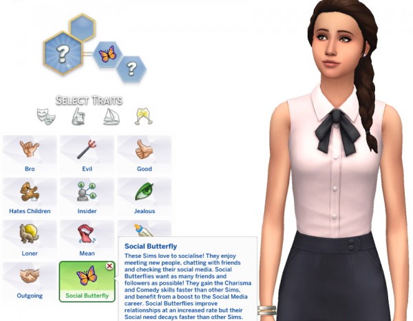  Mod The Sims: Simmersarah custom traits by edespino