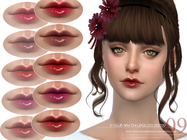  The Sims Resource: Lipgloss 201709 by S Club