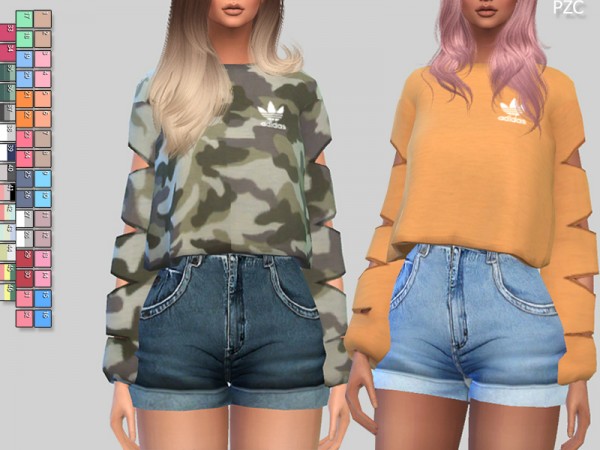  The Sims Resource: Athletic Sweatshirts 056 by Pinkzombiecupcakes