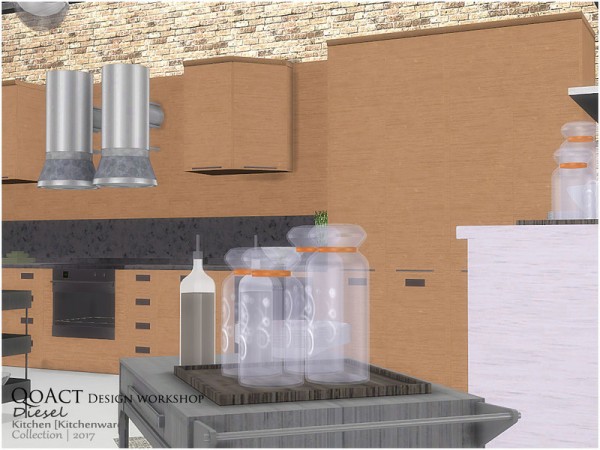  The Sims Resource: Diesel Kitchen (Kitchenware) by QoAct