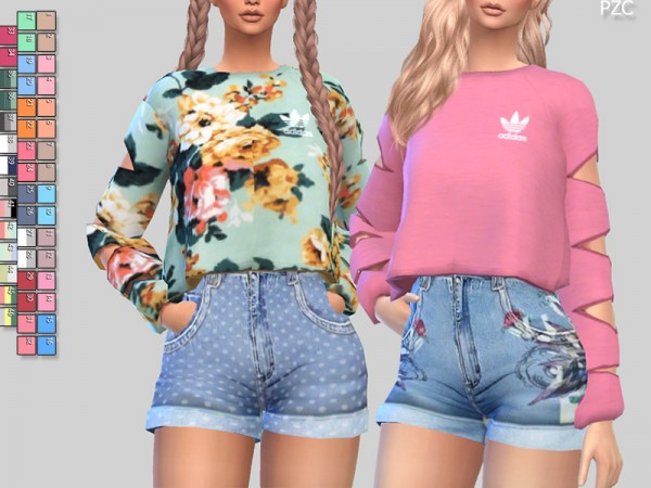  The Sims Resource: Athletic Sweatshirts 056 by Pinkzombiecupcakes