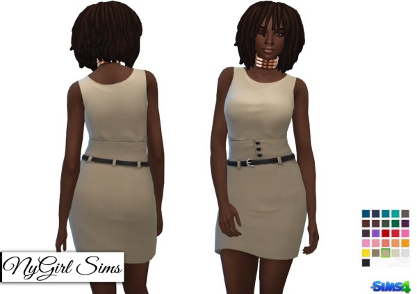  NY Girl Sims: High Waisted Sleeveless Business Dress