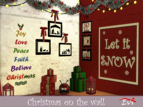  The Sims Resource: Christmas on the wall by evi