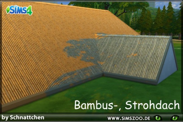  Blackys Sims 4 Zoo: Bambus straw roof by Schnattchen