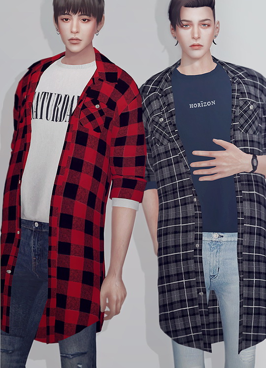  kk sims: Long flannel shirts M