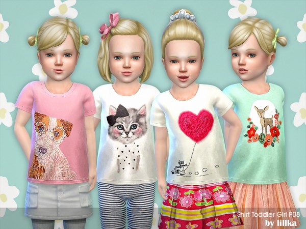  The Sims Resource: T Shirt Toddler Girl P08 by lillka