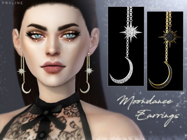 The Sims Resource: Moondance Earrings by Pralinesims