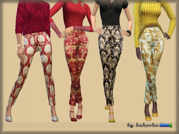  The Sims Resource: Pants Silk Brocade by bukovka