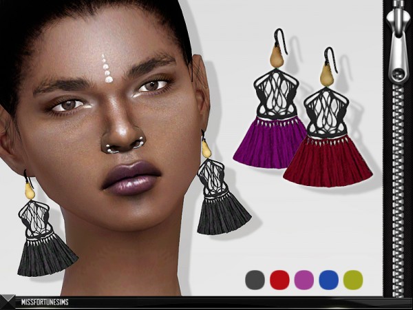  The Sims Resource: Rosie Earrings by Miss Fortune