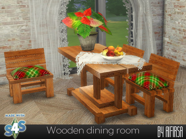  Aifirsa Sims: Wooden dining room