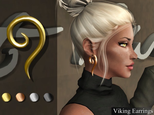  The Sims Resource: Genius Viking Earrings by Genius666