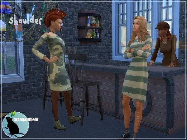  Simsworkshop: Off Shoulder Dress by Standardheld