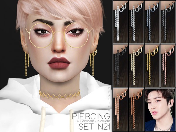 The Sims Resource: Piercing Set N21 by Pralinesims