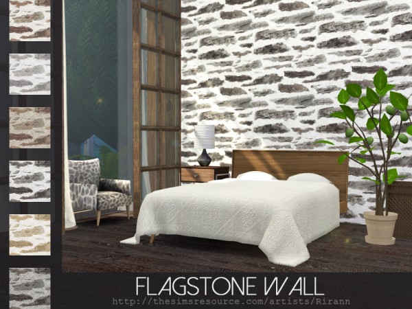  The Sims Resource: Flagstone Wall by Rirann