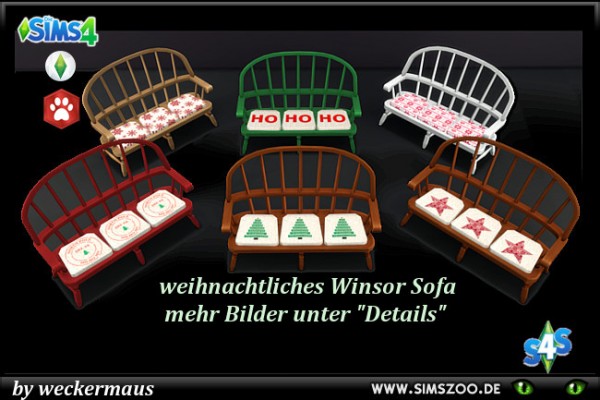  Blackys Sims 4 Zoo: Winsor Sofa by weckermaus