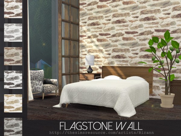  The Sims Resource: Flagstone Wall by Rirann