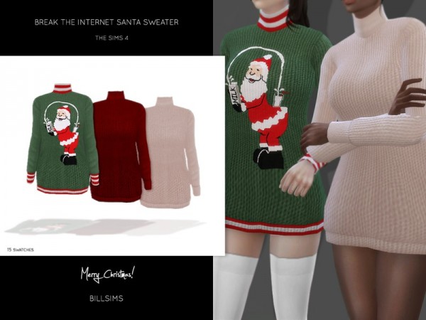  The Sims Resource: Break The Internet Santa Sweater by Bill Sims