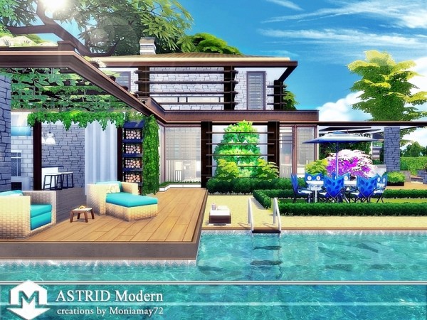  The Sims Resource: Astrid Modern house by Moniamay72