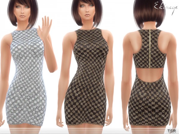  The Sims Resource: Embellished Bodycon Dress by ekinege