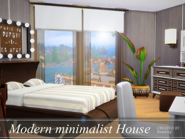  The Sims Resource: Modern minimalist house No cc  by Runaring