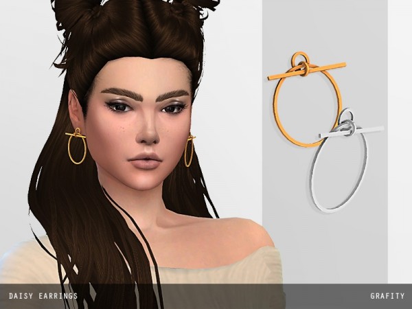  The Sims Resource: Daisy Earrings by GrafitySims