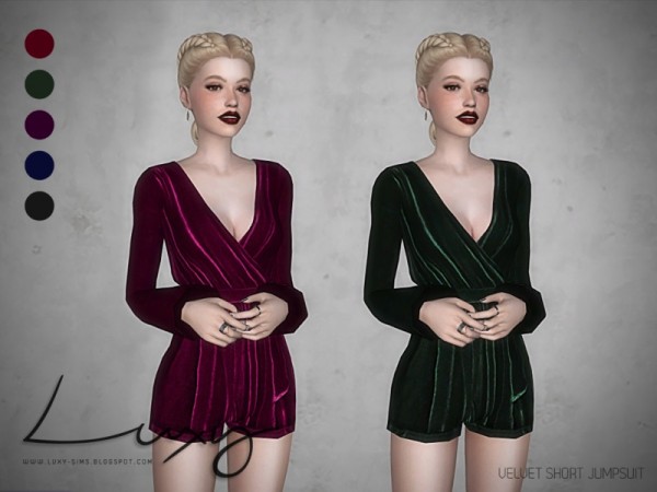  The Sims Resource: Velvet Short Jumpsuit by LuxySims3