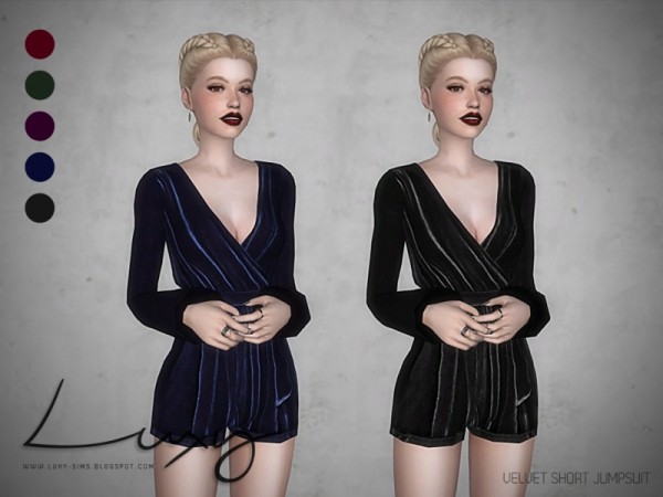  The Sims Resource: Velvet Short Jumpsuit by LuxySims3