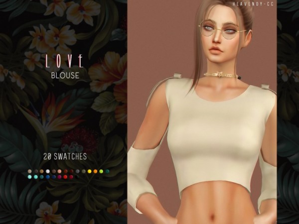  The Sims Resource: Love Blouse by Heavendy cc