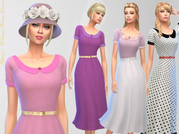  The Sims Resource: Cute Winter Bloom Dress by Alin2