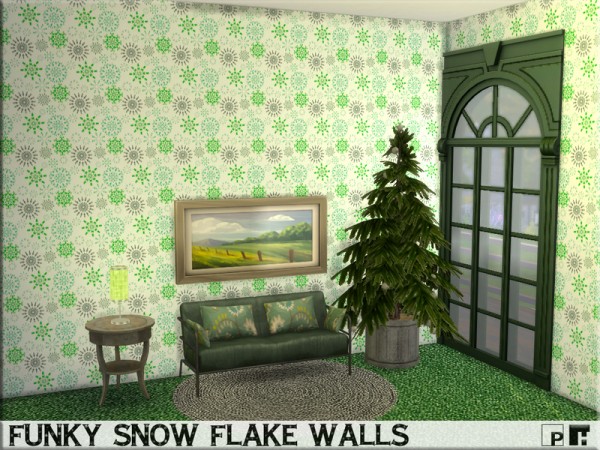  The Sims Resource: Funky Snowflake Walls by Pinkfizzzzz