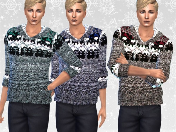  The Sims Resource: Winter CollectZ. Men sweater 01 by Zuckerschnute20