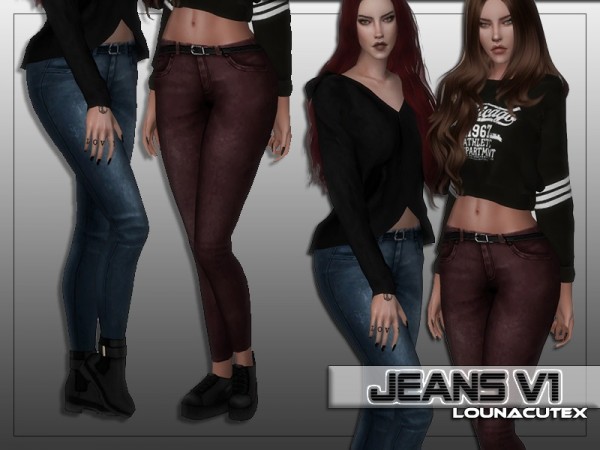  The Sims Resource: Jeans V1   Lounacutex by Louna