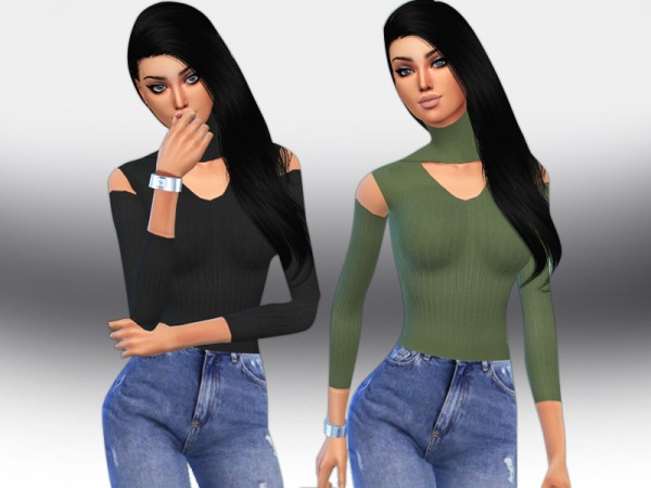  The Sims Resource: Long Sleeve Marilyn Tops by Saliwa