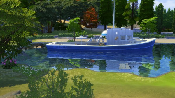  Mod The Sims: The Ocean Waves Houseboat on the Lake by Snowhaze