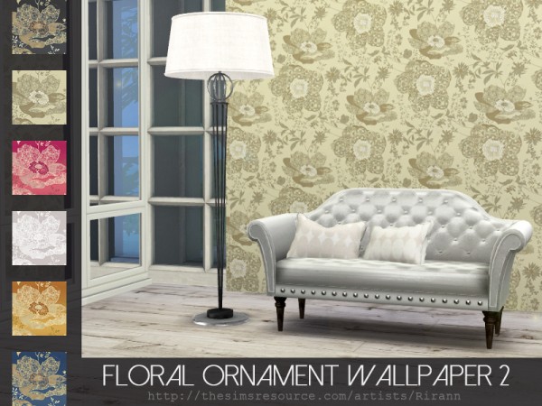  The Sims Resource: Floral Ornament Wallpaper 2 by Rirann