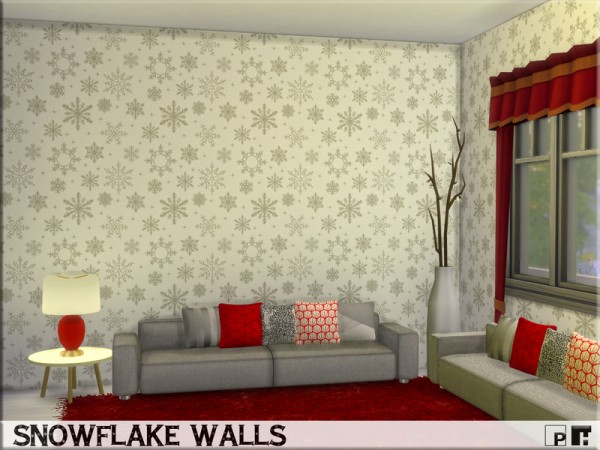  The Sims Resource: Snowflake Walls by Pinkfizzzzz