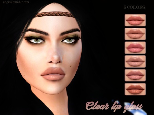  The Sims Resource: Clear lipgloss by ANGISSI