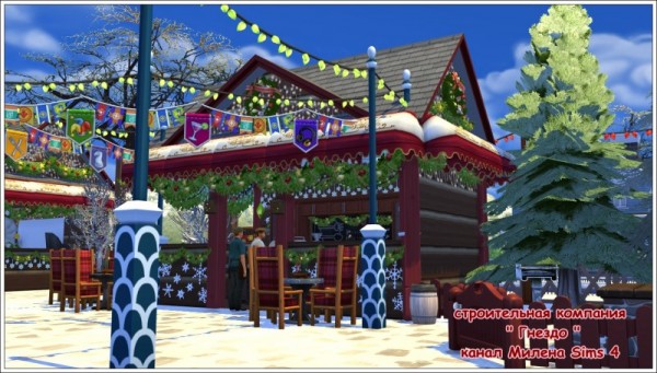  Sims 3 by Mulena: Cafe Christmas tree market