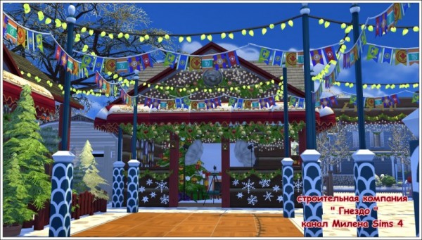  Sims 3 by Mulena: Cafe Christmas tree market