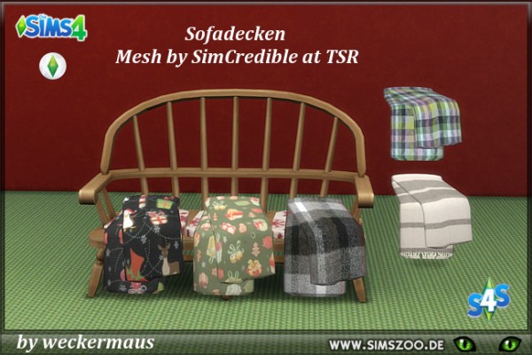  Blackys Sims 4 Zoo: Christmas sofa blanket by weckermaus