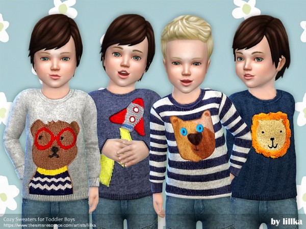  The Sims Resource: Cozy Sweaters for Toddler Boys by lillka